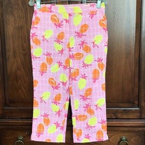 Lilly Pulitzer vintage girls’ cropped pants Pineapple print